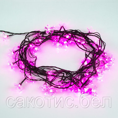 Гирлянда светодиодная "Цветы Сакуры" 50 LED РОЗОВЫЕ 7 метров с контроллером - фото 3 - id-p190338267