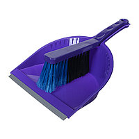 Щетка-сметка п/м и совок с резин.фиолетовый