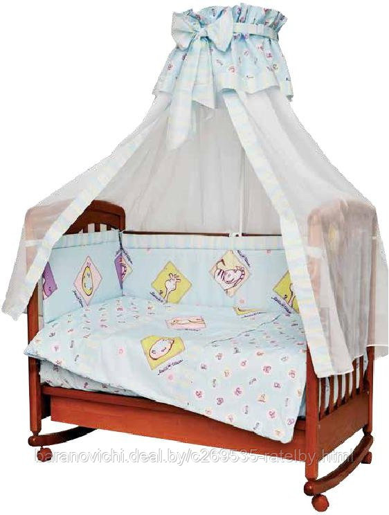 Комплект в кроватку для новорожденного 7 предметов "Лимпомпо" 