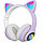 Беспроводные наушники с ушками и цветной подсветкой Cat VZV-23M Фиолетовые, фото 2