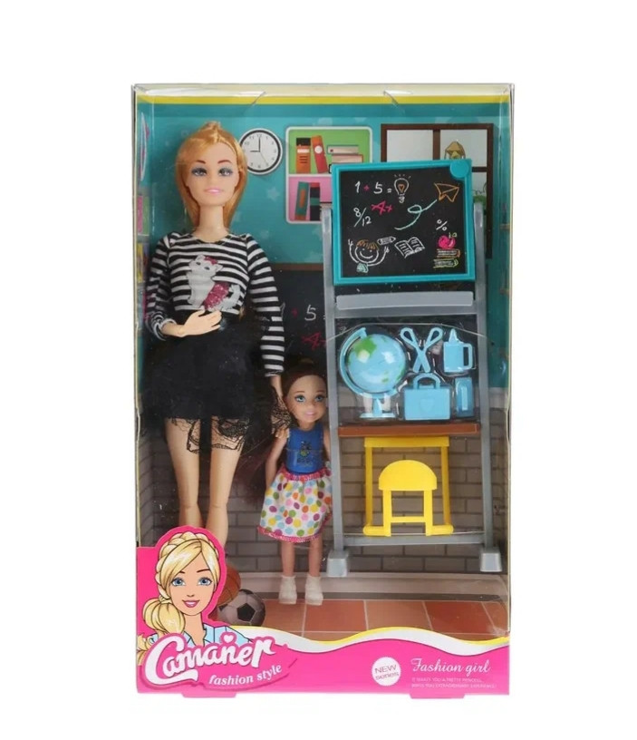 Набор из 2-х кукол: учительница и ребенок, с аксессуарами, 29 см, разные цвета