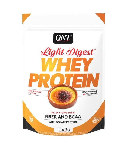 Протеин сывороточный (концентрат+изолят) Whey Light Digest QNT 500г (крем-брюле) - фото 1 - id-p190376421
