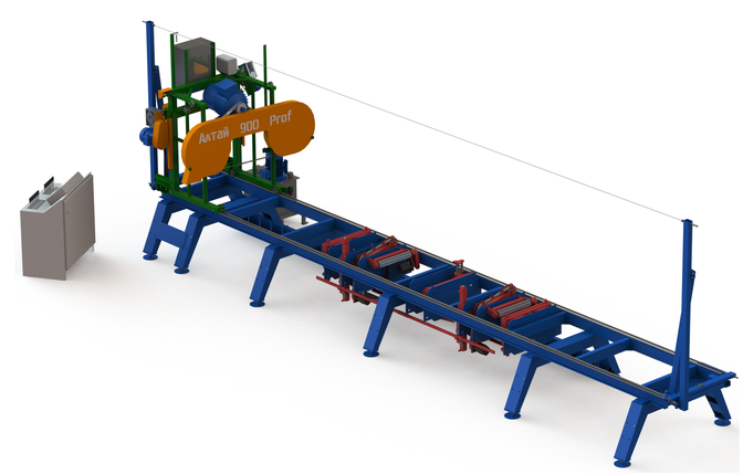 Станок ленточнопильный Алтай 900Prof с гидравлической системой оперирования бревном, фото 2