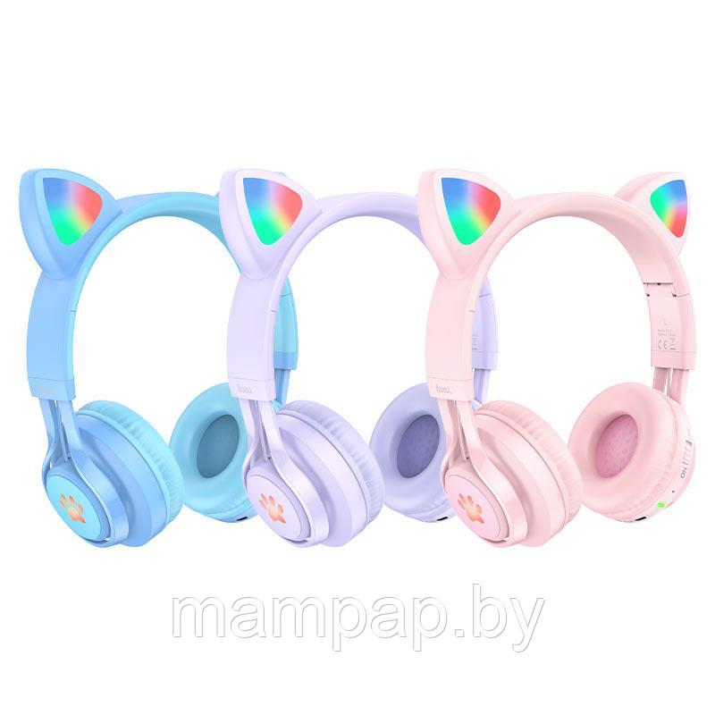 Наушники УШКИ КОТА полноразмерные Hoco W39 Cat Ear bluetooth 5.0 Premium c функцией защиты слуха - фото 3 - id-p188214395