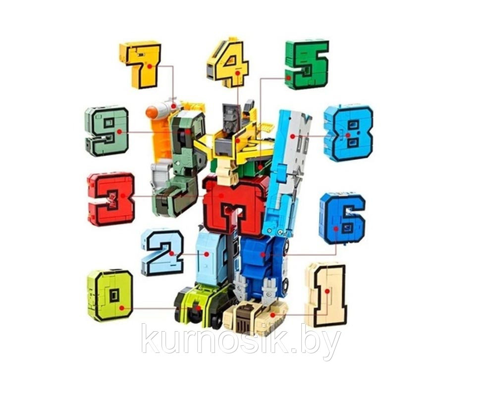 Трансформеры цифры роботы от 0 до 9 большой игровой набор 10 штук - фото 5 - id-p112290115