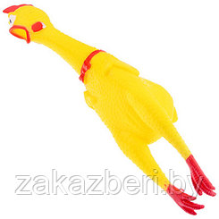 Игрушка для собаки "Цыпленок" 36,5х8,5см, резиновая, с пищалкой (Китай)