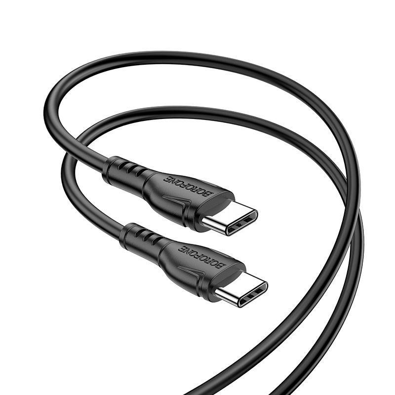 Зарядный USB дата кабель BOROFONE BX51 Type-C - Type-C PD 60W, 3.0A, 1м, черный 556238 - фото 1 - id-p190518958