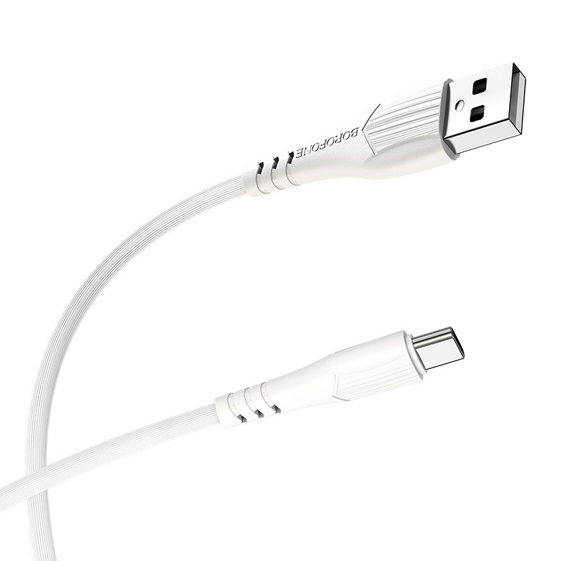 Зарядный USB дата кабель BOROFONE BX37 Type-C , 3.0A, 1м, белый 556235 - фото 2 - id-p190518965