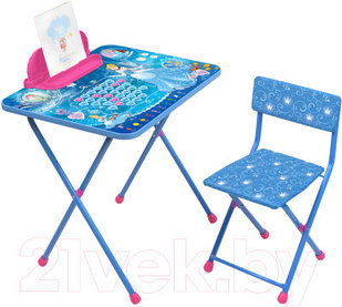 Комплект мебели с детским столом Ника Д2ЗЛ Disney 2. Золушка