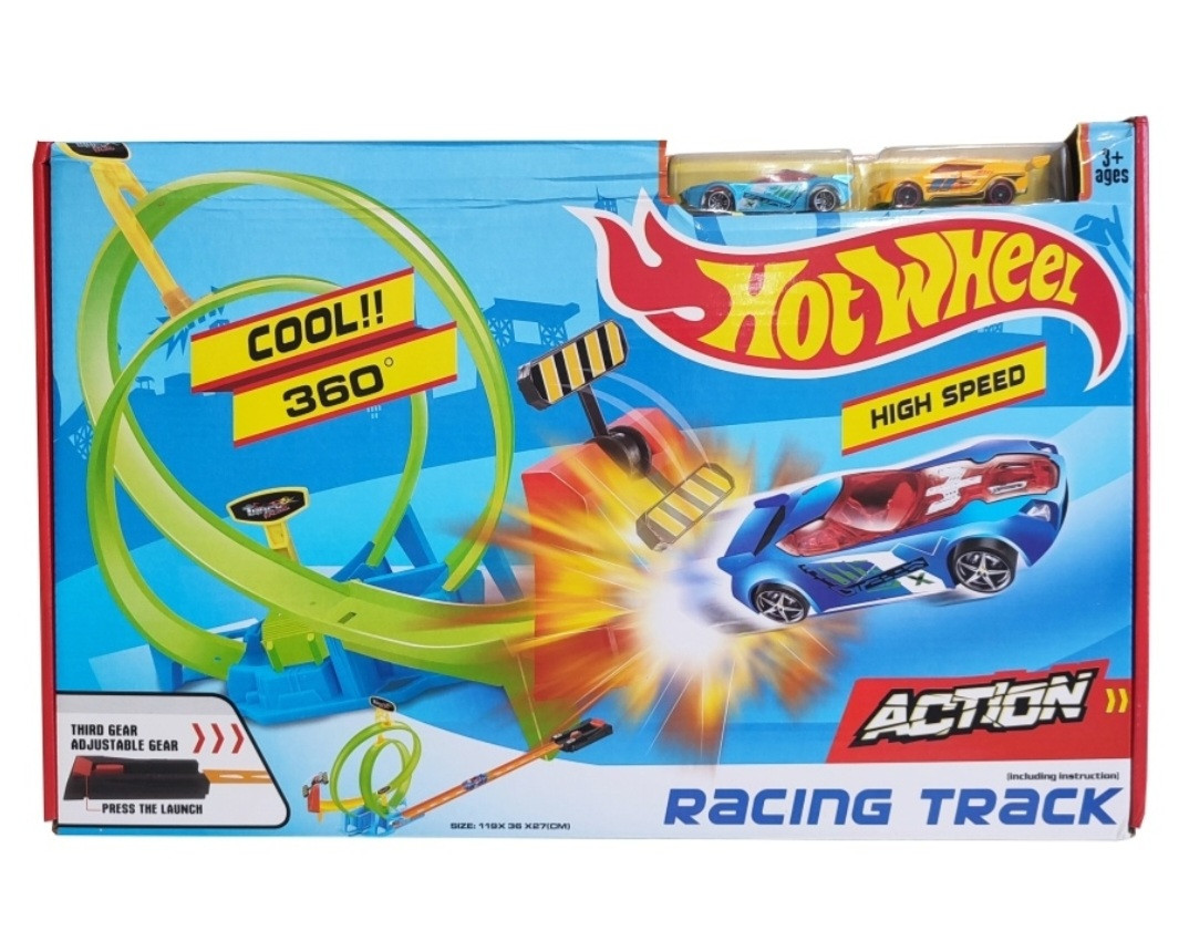 Трек Хот Вилс (Hot Wheels) кольцо с трамплином аналог Хот Вилс,2 машинки , SS300689/927 м - фото 2 - id-p150219897