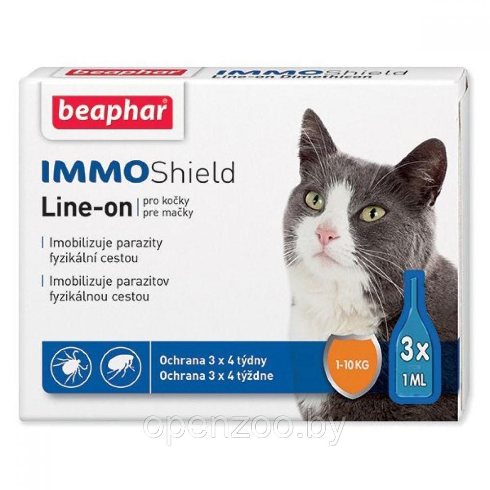 Beaphar IMMO SHIELD LINE-ON CAT 3×1 мл. Капли от паразитов для котов - фото 1 - id-p190643216