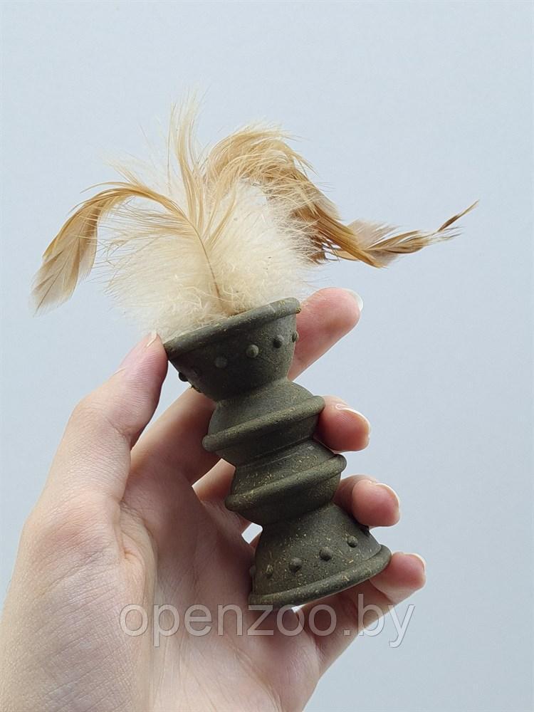 ZooAqua Игрушка для котов "Ролик с перьями" с кошачей мятой микс, 7 см. - фото 1 - id-p190643286