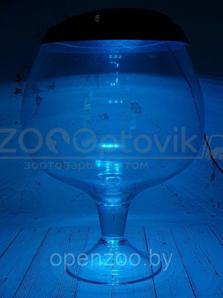 ZooAqua Аквариум бокал на 7 литров черный с Led светильником на пульте управления деньночь и др. режимы - фото 5 - id-p190643291