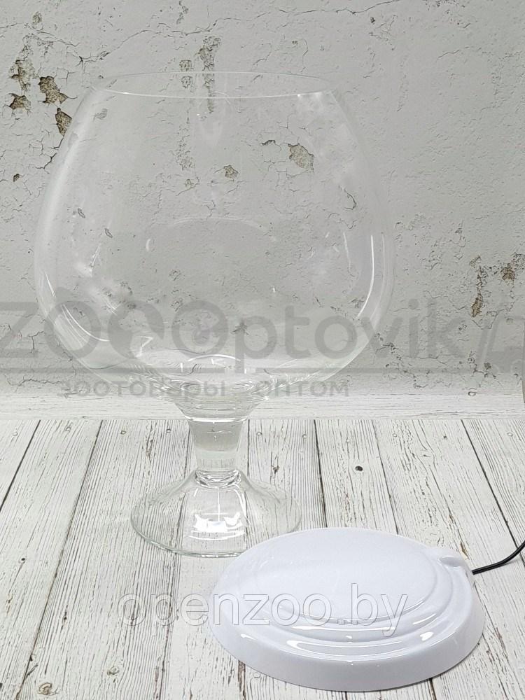 ZooAqua Аквариум бокал на 7 литров белый с Led светильником на пульте управления деньночь и др. режимы - фото 4 - id-p190643292