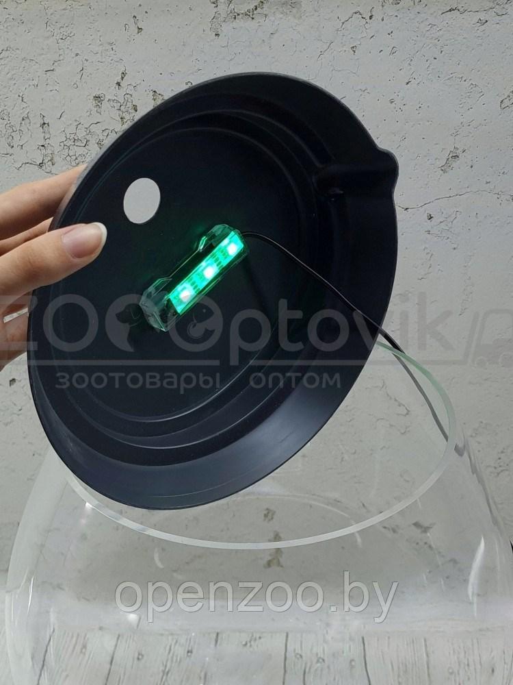 ZooAqua Аквариум бокал на 10 литров черный с Led светильником на пульте управления деньночь и др. режимы - фото 7 - id-p190643293