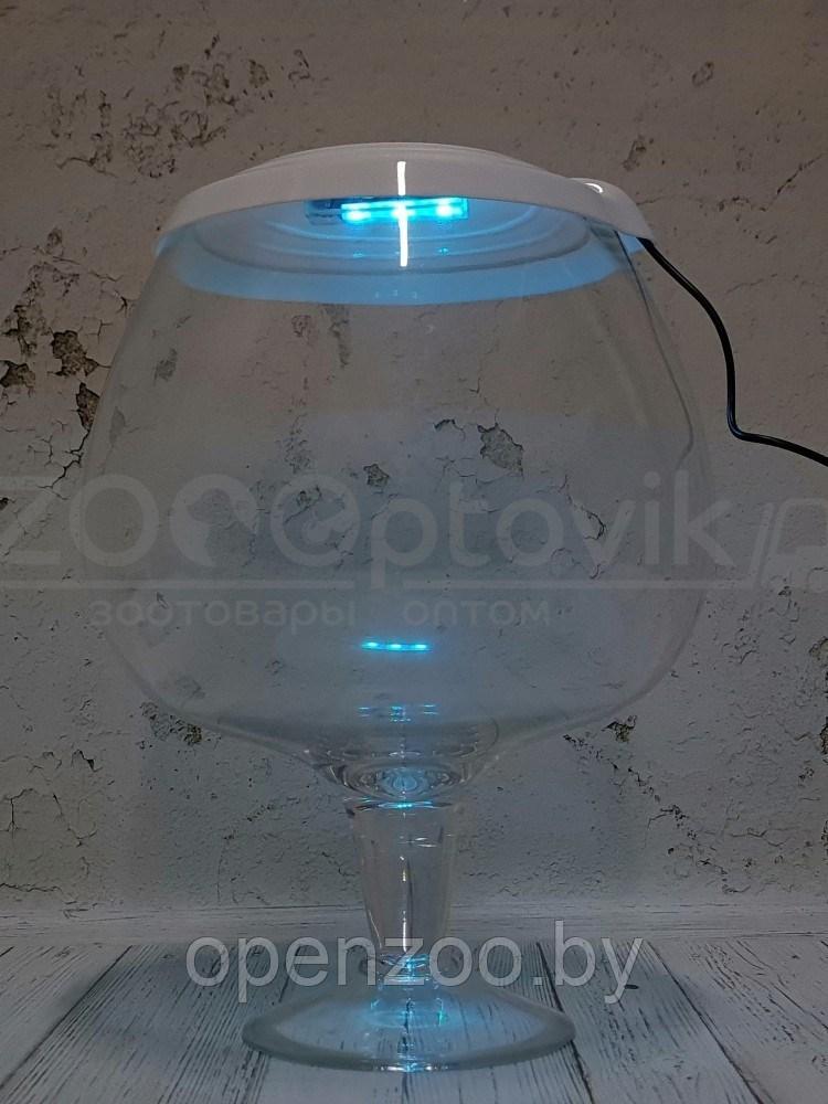 ZooAqua Аквариум бокал на 12 литров белый с Led светильником на пульте управления деньночь и др. режимы - фото 4 - id-p190643295