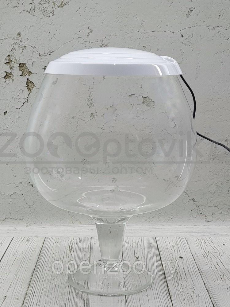 ZooAqua Аквариум бокал на 12 литров белый с Led светильником на пульте управления деньночь и др. режимы - фото 9 - id-p190643295