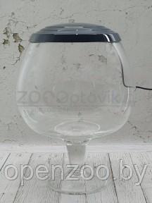 ZooAqua Аквариум бокал на 12 литров с Led светильником на пульте управления деньночь и др. режимы