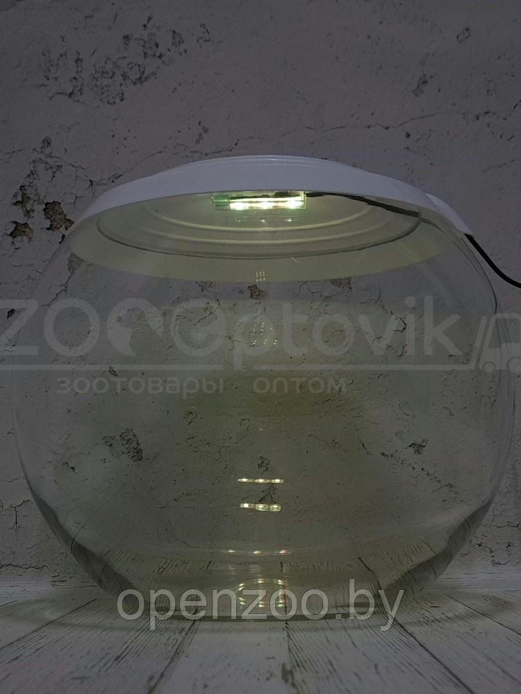 ZooAqua Аквариум круглый на 13 л. белый с Led светильником на пульте управления деньночь и др. режимы - фото 7 - id-p190643298