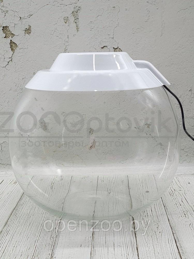 ZooAqua Аквариум круглый на 8 л. белый с Led светильником на пульте управления деньночь и др. режимы - фото 3 - id-p190643299