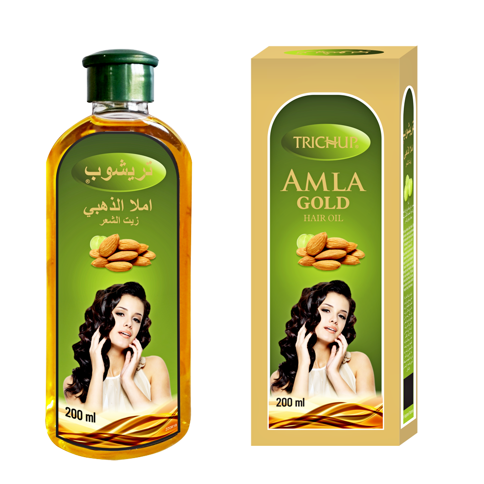 Масло для волос Амла Золотое Тричуп Amla Gold Trichup, 200 мл с маслами миндаля и пшеницы - фото 1 - id-p190643435