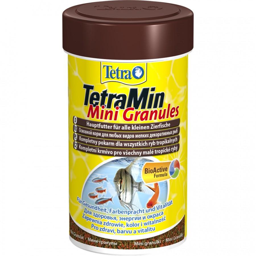 Tetra TetraMin Mini Granules 100 мл. - Основной корм в гранулах для небольших декор.рыбок - фото 1 - id-p190647424