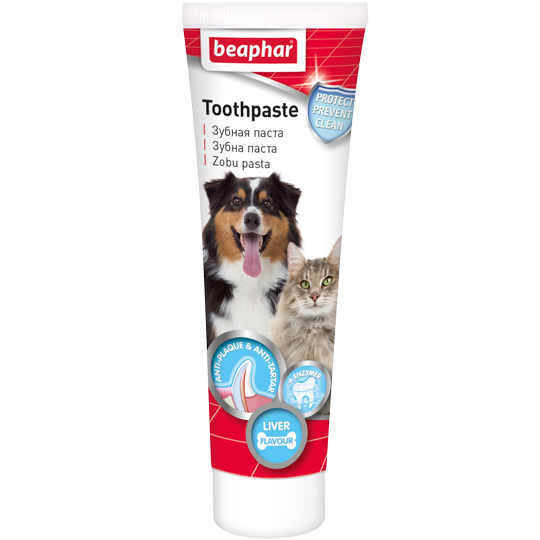 Beaphar Toothpaste liver 100 гр Зубная паста со вкусом печени для кошек и собак - фото 1 - id-p190647451