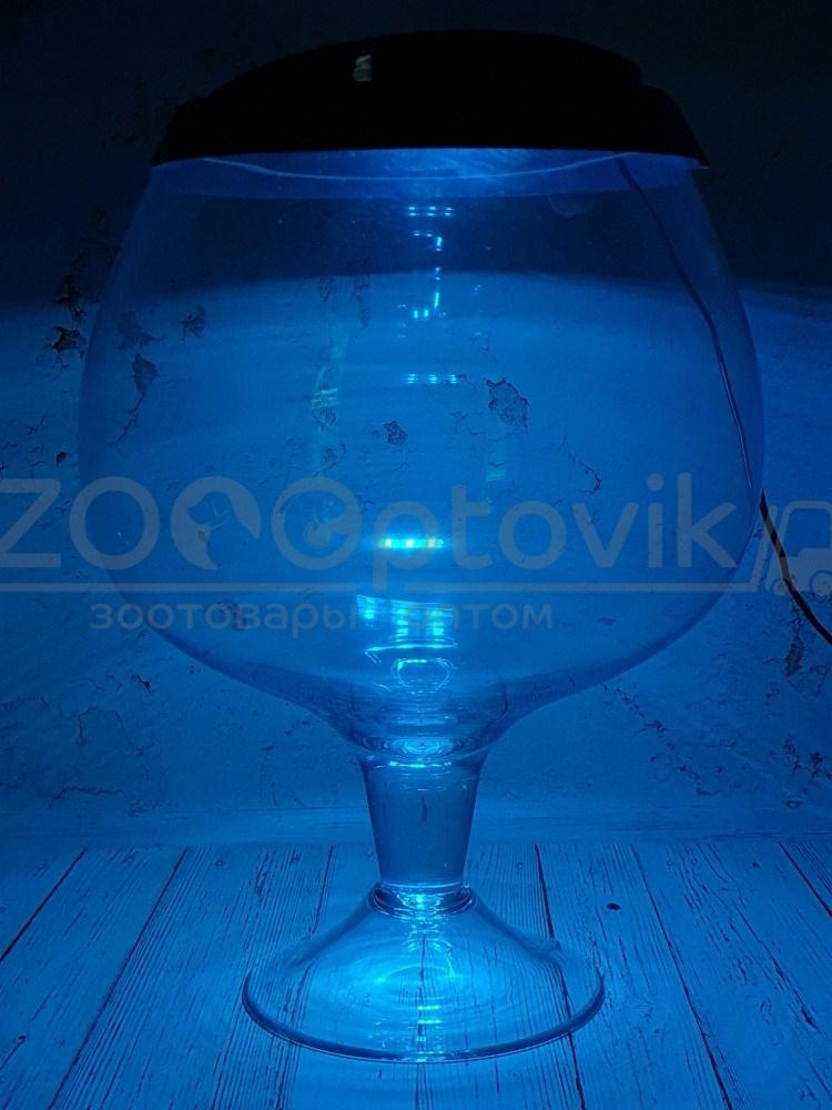 ZooAqua Аквариум бокал на 7 литров черный с Led светильником на пульте управления деньночь и др. режимы - фото 5 - id-p190647522