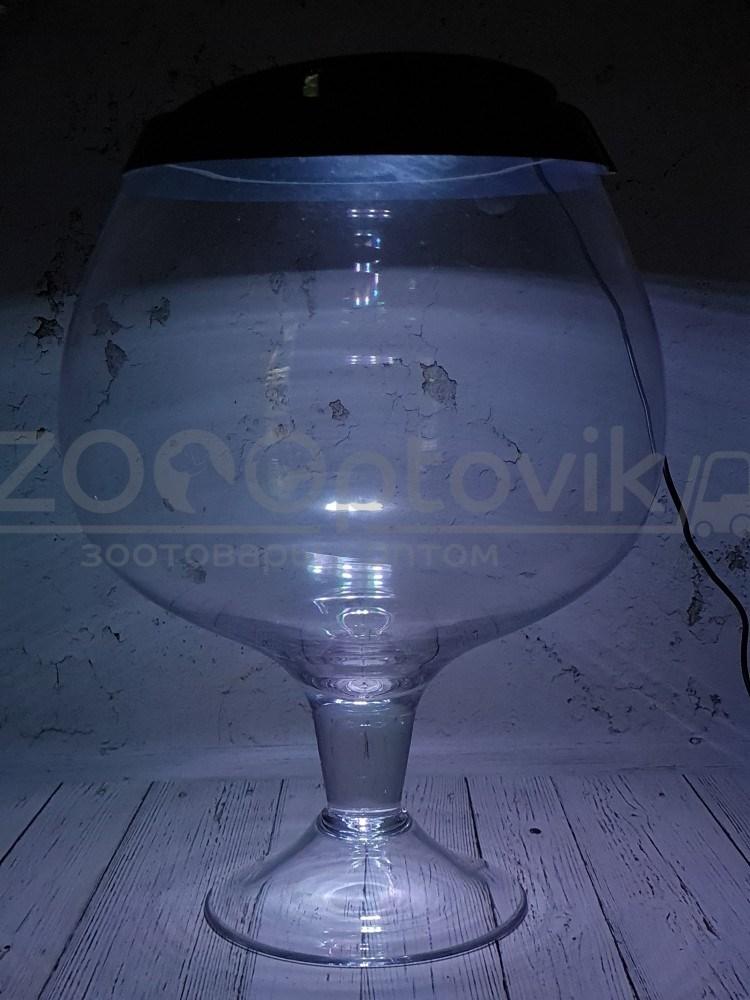 ZooAqua Аквариум бокал на 7 литров черный с Led светильником на пульте управления деньночь и др. режимы - фото 6 - id-p190647522