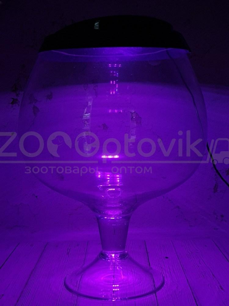 ZooAqua Аквариум бокал на 7 литров черный с Led светильником на пульте управления деньночь и др. режимы - фото 7 - id-p190647522