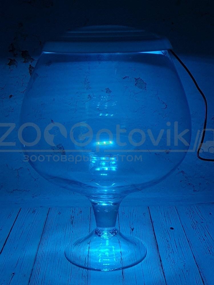 ZooAqua Аквариум бокал на 7 литров белый с Led светильником на пульте управления деньночь и др. режимы - фото 7 - id-p190647523
