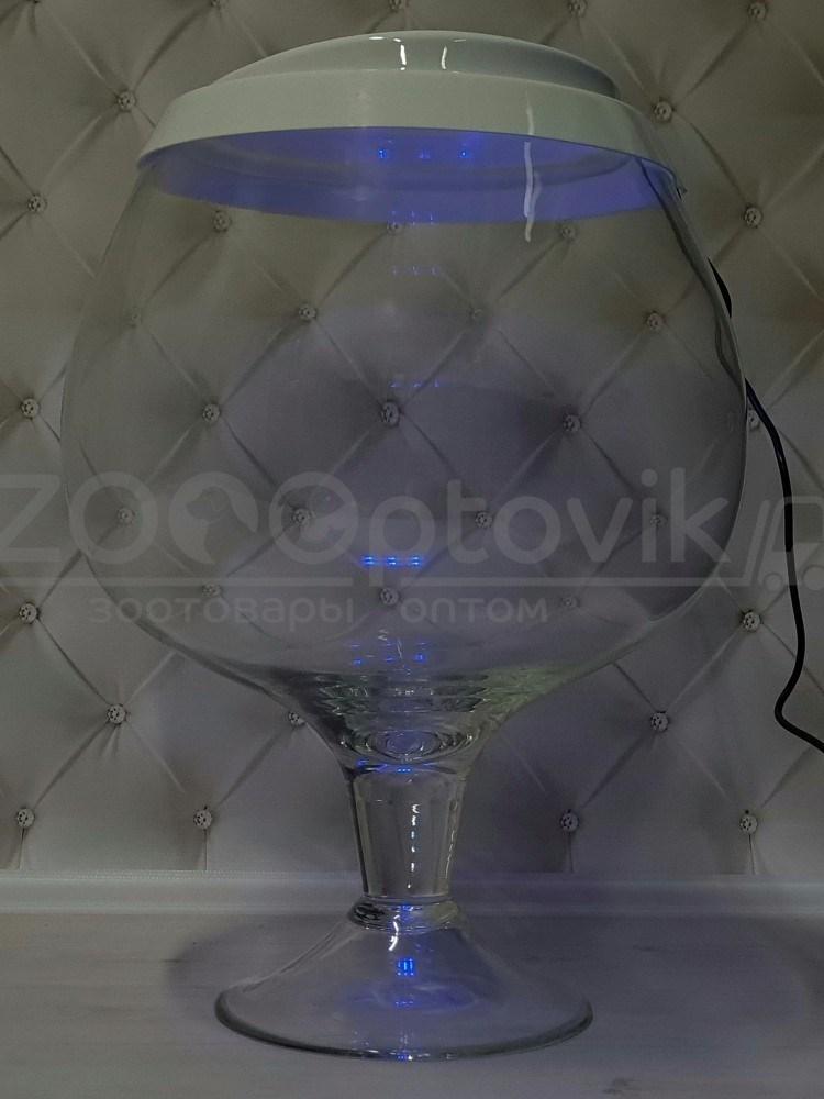 ZooAqua Аквариум бокал на 10 литров белый с Led светильником на пульте управления деньночь и др. режимы - фото 6 - id-p190647525