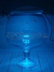 ZooAqua Аквариум бокал на 12 литров белый с Led светильником на пульте управления деньночь и др. режимы - фото 1 - id-p190647526