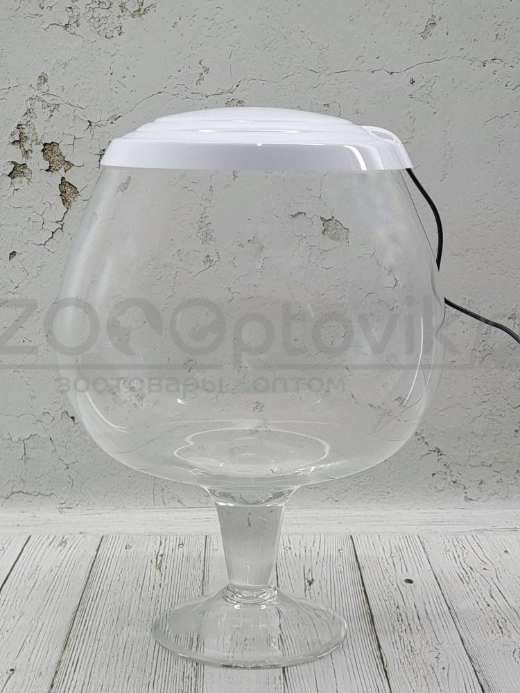 ZooAqua Аквариум бокал на 12 литров белый с Led светильником на пульте управления деньночь и др. режимы - фото 9 - id-p190647526