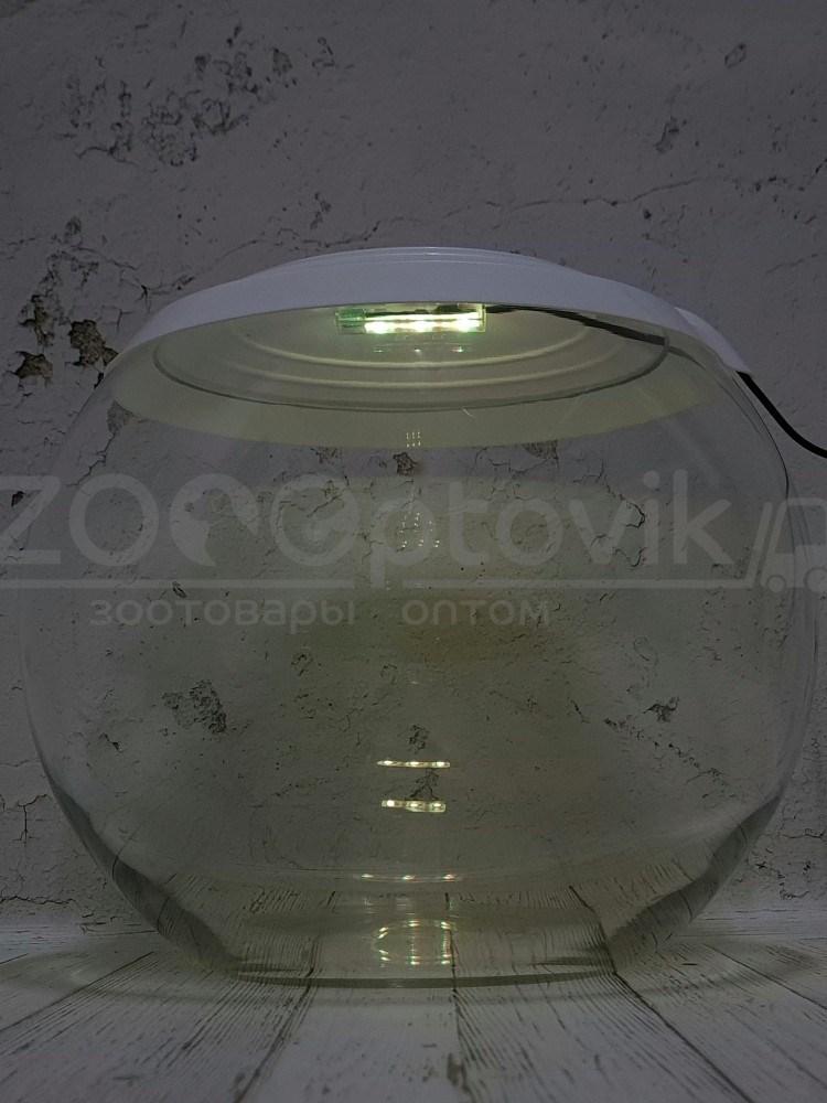 ZooAqua Аквариум круглый на 13 л. белый с Led светильником на пульте управления деньночь и др. режимы - фото 7 - id-p190647529
