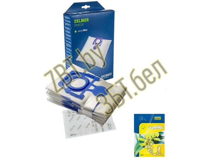 Мешки-пылесборники (пакеты) для пылесоса Zelmer, Bosch ZMB02KW + ароматизатор