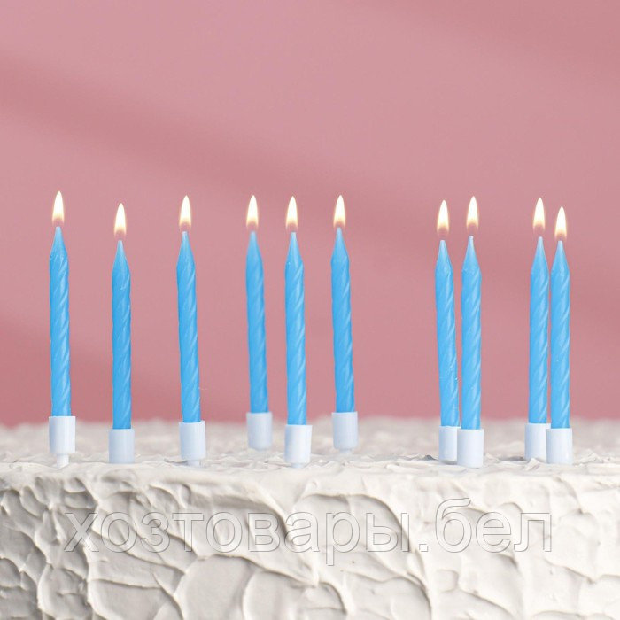 Свечи для торта "Неон", 10 шт, синие, 7 см - фото 1 - id-p190648624