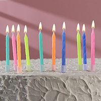 Свечи для торта "С Днём Рождения", неоновые, МИКС, набор 10 шт