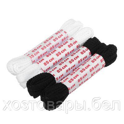 Набор шнурков для кроссовок 4 пары, черные и белые, полиэстер, 85см, - фото 2 - id-p190648812