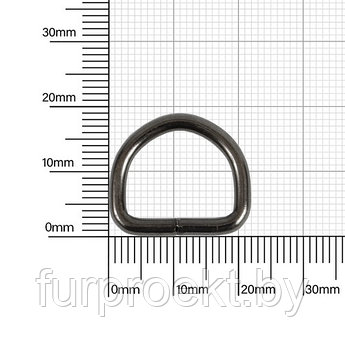Полукольцо 15х13мм (2,8мм) блек никель роллинг D
