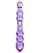 Двусторонний фаллоимитатор из фиолетового стекла Sexus Glass 22 см, фото 3