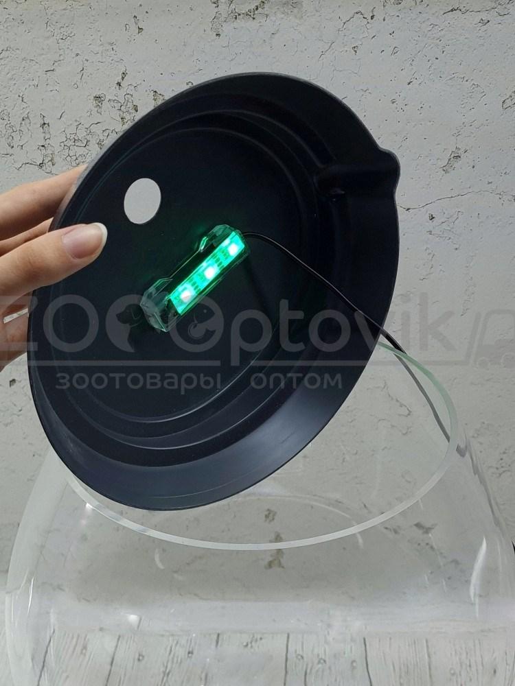 ZooAqua Аквариум бокал на 10 литров черный с Led светильником на пульте управления деньночь и др. режимы - фото 7 - id-p190651677