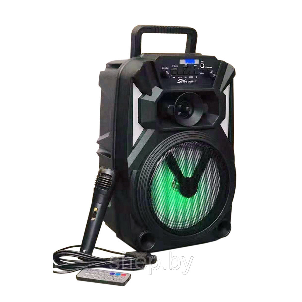 Портативная блютуз колонка BT Speaker ZQS-8127 с пультом и микрофоном - фото 1 - id-p190660956
