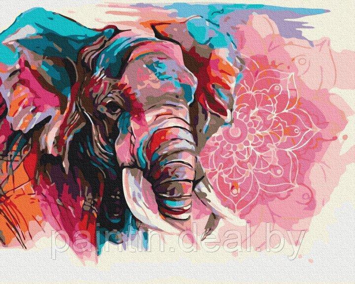 Рисование по номерам "Индийский слон" картина