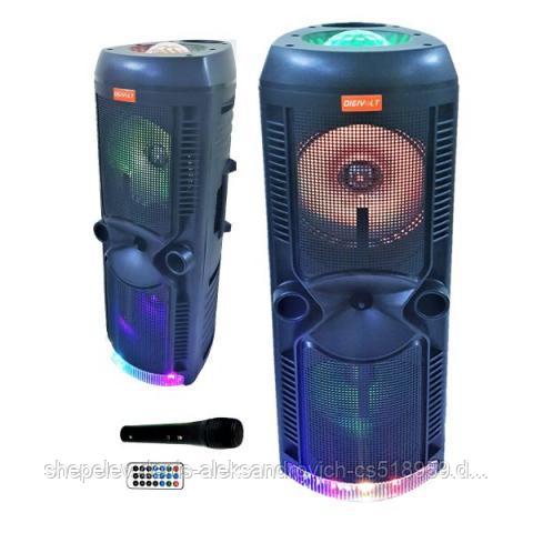 Портативная колонка Digivolt DG-1062 с проводным микрофоном для караоке LED подсветка