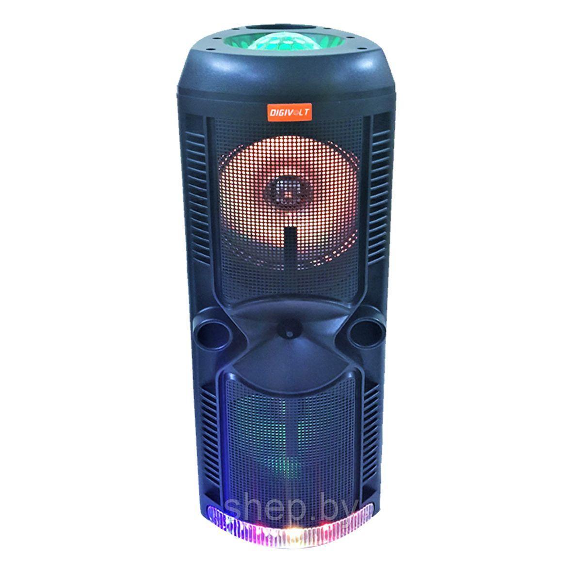 Портативная колонка Digivolt DG-1062 с проводным микрофоном для караоке LED подсветка - фото 4 - id-p190662684