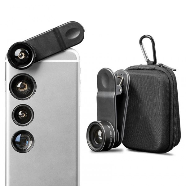 Набор объективов для телефона (комплект 5 в 1) Zarrumi 5 in 1 lens kit - фото 1 - id-p190661300