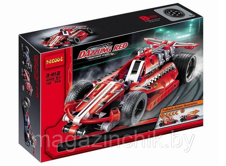 Конструктор Decool 3412 Карт с инерц.механизмом 158 дет. аналог Лего Техник LEGO Technic 42011