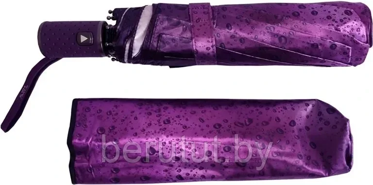 Зонт женский складной полуавтомат Popular "Purple drop" (9 спиц усиленные) - фото 5 - id-p190706324