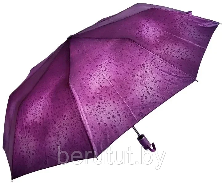 Зонт женский складной полуавтомат Popular "Purple drop" (9 спиц усиленные)